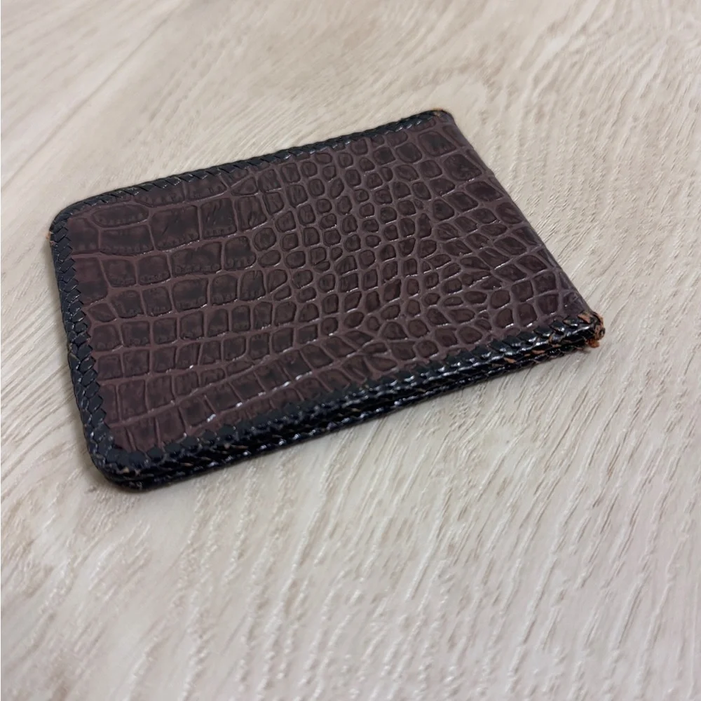 VTG Handmade Brown Crocodile Genuine Leather Wallet Men’s